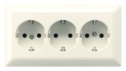 Jung AS523 cable duct SCHUKO® socket, 3-way, 16 A 250 V ~, Duroplast, AS series, white
