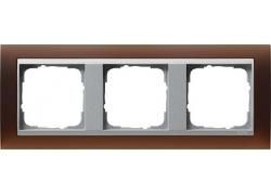 Gira 021359 3-way cover frame for color Alu Gira Event Opaque Dark Brown