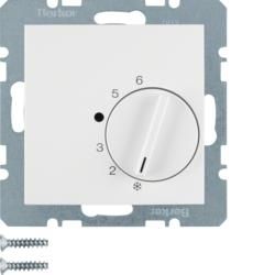 Berker 20268989 temperature controller with changeover contact and central piece polar white, glossy Berker S.1/B.
