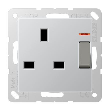 Jung A3171KOAL switchable socket with control switch, British Standard, 13 A 250 V ~, screw terminals BS 1363-1, 4 mm2, without claws, with function display, inte