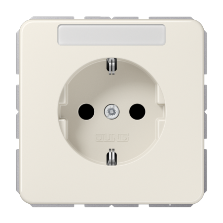 Jung CD1520BFKINA SCHUKO socket, 16 A 250 V ~, with label field, integrated increased contact protection, SAFETY+, thermoplastic, CD series, white