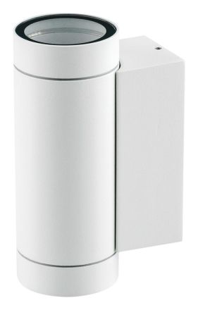 EVN 637201N 2fl. round white IP54 GU10 wall light