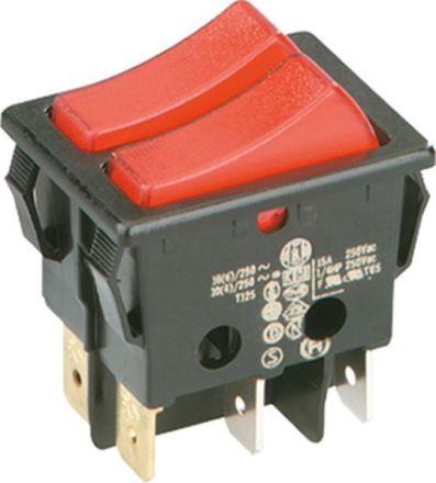 Bachmann 924.120 built-in rocker switch 2x1-pole black/red