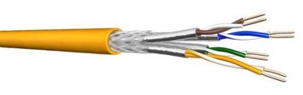 Draka Comteq UC1200 SS23 Cat7A S/FTP2x4P TR500m data cable UC1200 Cat7a yellow Cca