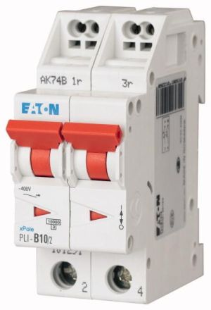 Eaton PLI-B10/2 miniature circuit breaker, 10A, 2p, B-char, 101291