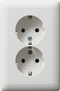Gira 078204 double SCHUKO compact Standard 55 pure white matt