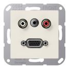 Jung MAA1072 Multimedia connection system Cinch audio / mini jack 3.5 mm / VGA, AS series, white