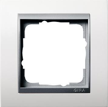 Gira 021171 1-way cover frame for color Alu Gira Event pure white matt