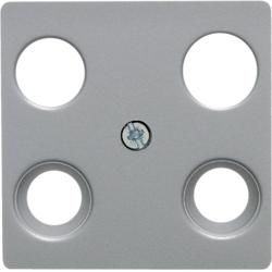 Berker 14831404 central plate for antenna socket 4-hole aluminum, matt central plate system