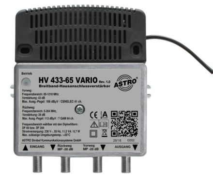 ASTRO Strobel 00217465 HV 433-65 Vario house connection amplifier