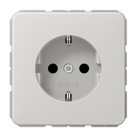 Jung CD1520BFKILG SCHUKO socket, 16 A 250 V ~, integrated increased contact protection, SAFETY+, thermoplastic, CD series, light grey