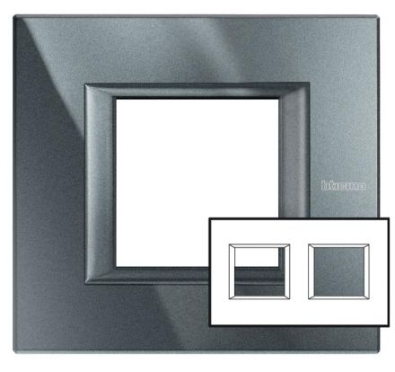 Bticino HA4802M2HHS AXOLUTE frame 2-way BLACK ALU horizontal, (anthracite)