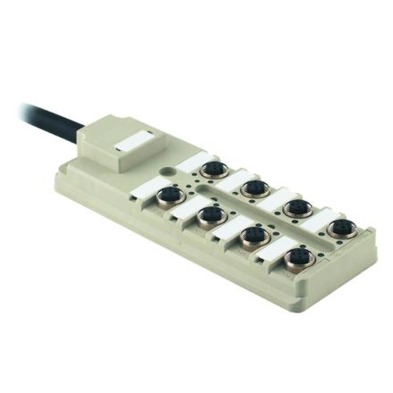 Weidmüller 9456760000 SAI-8-F 4P PUR 10m 8 slots M12 passive sensor-actuator distributor