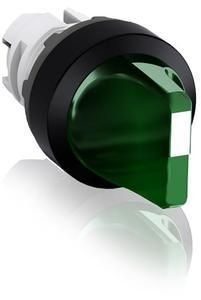 ABB Stotz-Kontakt M3SS1-11G, illuminated selector switch actuator green, 3 positions, short rotary handle, 1SFA611210R1102