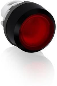 ABB Stotz-Kontakt MP1-11R, illuminated pushbutton actuator red, flat momentary, front ring plastic black, 1SFA611100R1101