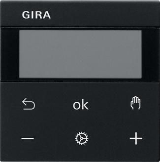 Gira 5393005 S3000 RTR Display System 55 Black Room Temperature Controller