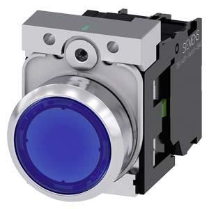 Siemens 3SU1153-0AB50-1BA0 push button illuminated 22mm round blue 1S