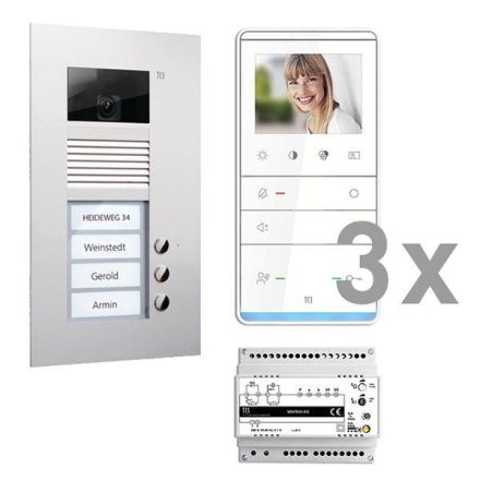 TCS PVU17030-0010 video:pack 3-button AVU+IVW5111 UP video intercom set
