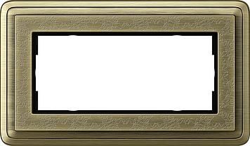Gira 1002661 2-way cover frame without center bar ClassiX Art Bronze