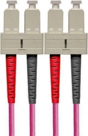 Paschke Datensysteme F03037OM4-1 dx. 50/125m OM4 pink SCd/SCd 1m fiber optic patch cable