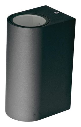 EVN 637215 2fl. round dark grey IP44 GU10 wall light LB20