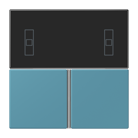 Jung LC4093TSA212 button set 3-way, F40 room controller, LS series, bright cerulean ( LC32031 )