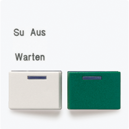 Jung A642B-2WW cover for Ackermann, type 73642 B office unit, white, green, series AS/A, alpine white