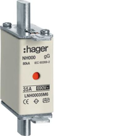 Hager LNH00035M6 NH fuse link NH00 gG 690V 35A K-detector