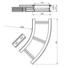 Unex 67437-04 45° grey RAL7035 135x400 R600 U23X flat bend