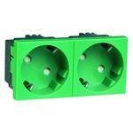Hochköpper 00518511 D 6212.42 EMS SI WI 2-way green socket SCHUKO