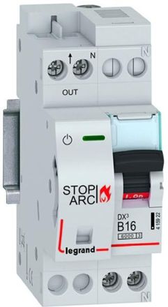 Legrand 415922 Fire protection switch DX3 AFDD LS B16 1P+NR 6KA LS