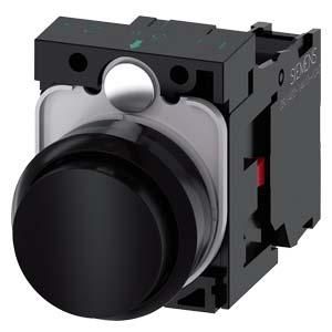 Siemens 3SU1100-0BB10-1CA0 push button 22mm round black 1OE