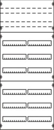 ABB Striebel & John 2V43KA DIN rail device module row spacing 125mm, 8RE / BH4, 2FB, 2CPX037678R9999
