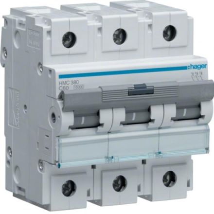 Hager HMC380 circuit breaker 3-pole C80A 4, 5M 15kA