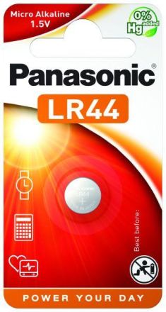 Hückmann 105083 Panasonic Alkaline LR44EL/1B Battery