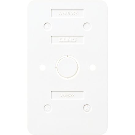 Jung 328-622WW base plates for the AP 600 series 2-way, for double sockets Item no.: 6020 A .., 6020 KIA .., AP 600, alpine white