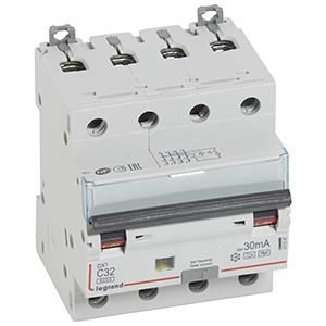 Legrand 411247 RCD/MCB DX3 C32 4P 6KA 30MA A-HPI