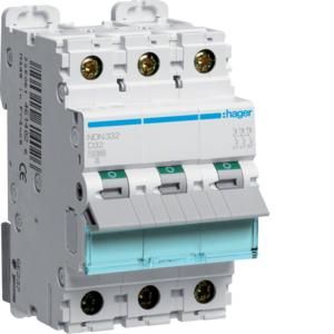 Hager NDN332 miniature circuit breaker 3-pole D32A 10kA 3M