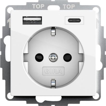 Gira 245903 SCHUKO 2f. System 55 pure white power supply