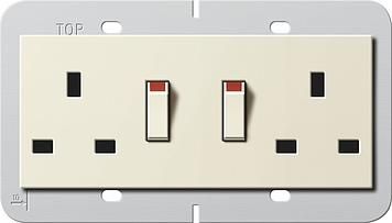 Gira 278301 double socket BS 13A KS switchable System 55 BS 80 cream white