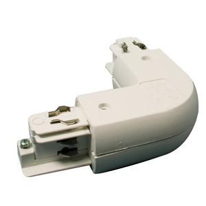 Ivela 444681 track system 3-phase 230V corner connector 90° round with feed-in option inside, white