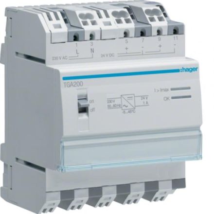 Hager TGA200 power supply 24VDC 1A