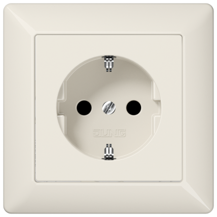Jung AS1520KI SCHUKO socket, 16 A 250 V ~, integrated increased contact protection, SAFETY+, with frame, Duroplast, AS series, white