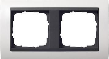Gira 021207 2-way cover frame for anthracite Gira Event pure white matt