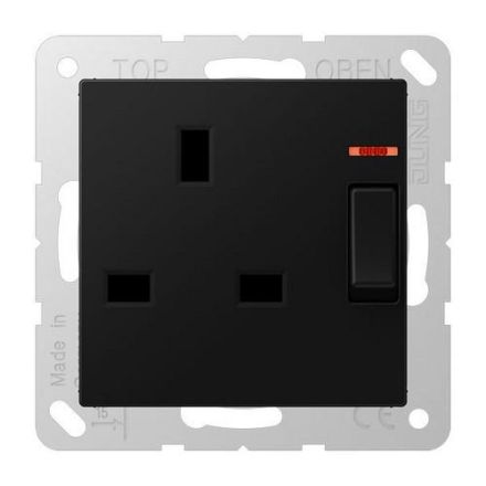 Jung A3171KOSWM Switchable socket with control switch, British Standard, 13 A 250 V ~, screw terminals BS 1363-1, 4 mm2, without claws, with function display, inte