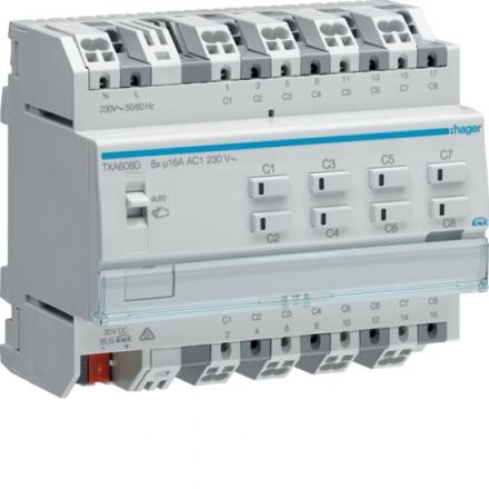 Hager TXA608D switching/blind output easy 8/4-way 16A C-load