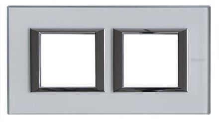 Bticino HA4802M2HVKA frame 2-way horizontal glass crystal, (green)