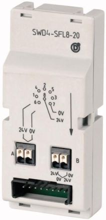 Eaton SWD4-SFL8-20 SWD control cabinet feedthrough, flat to round cable, socket, 121380