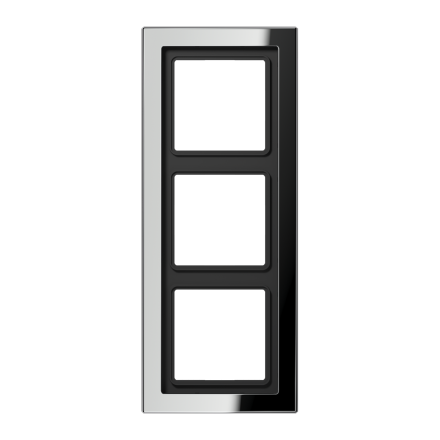 Jung GCRD2983 frame 3-way, vertical and horizontal mounting, chrome-plated metal, LS-DESIGN, glossy chrome