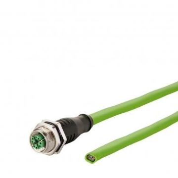 METZ CONNECT M12 socket straight 8-pin 5.0m connection cable, 142M2X20050